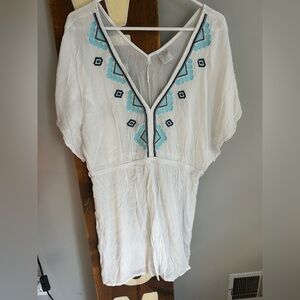 Kona Sol White Dress with Blue Accents